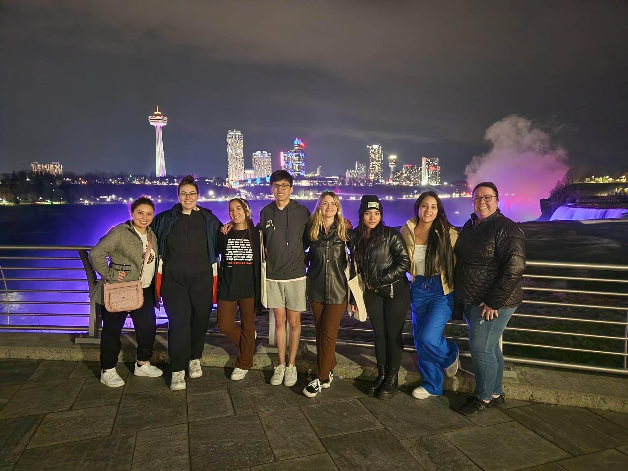 University of Mount Union students in front of Niagara Falls.